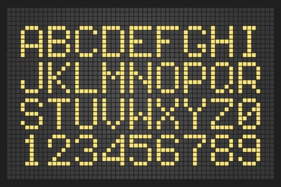 Digital Letters. Cyber Clock Font for Modern Design