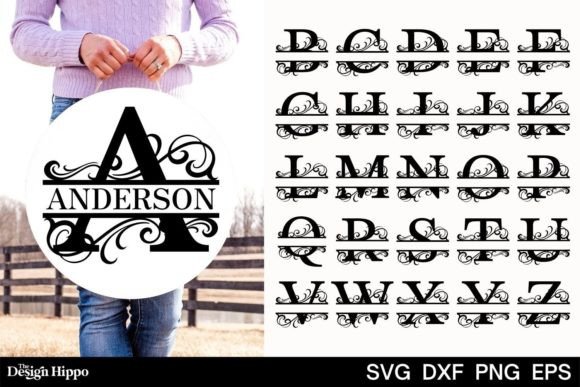 Split Monogram SVG a-Z Alphabet Font
